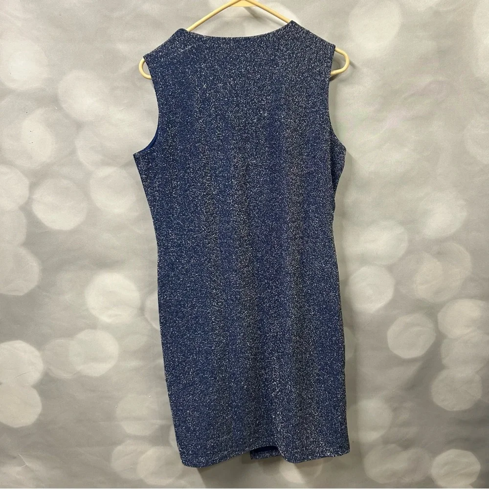 Serra blue sparkly faux wrap fully lined‎ dress size medium